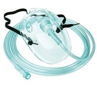 Lot de 5 masques à oxygène pour adultes sans DEHP avec tube d'oxygène vert de 210 cm
