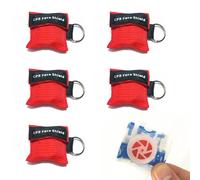 Lot de 5 masques de premiers secours, bouche-à-bouche, accessoires paramédicaux, dispositif de sauvetage pour étouffement, kit d'urgence, kit d'entraînement pour porte-clés, recharge de ventilation