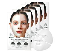 Lot de 5 masques en verre pour le visage au collagène bio - Masque hydratant au collagène - Masque facial hydrogel - Masque de collagène réel - Hydratation en profondeur et anti-âge - Lifting et
