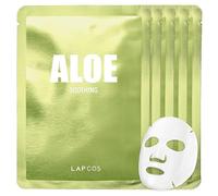 Lot de 5 masques faciaux Aloe de Lapcos. Soins de la peau luxueux avec extrait de feuilles d'aloès et extrait de concombre pour lutter contre l'irritation et pour une hydratation maximale de la peau