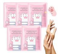 Lot de 5 masques hydratants au lait de chèvre pour les mains - Gants hydratants pour les mains sèches et gercées - Masque blanchissant pour les mains
