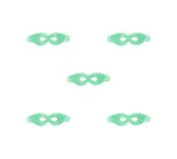 Lot de 5 masques pour les yeux rafraîchissants réutilisables en perles de gel pour se détendre et sécher les yeux, vert, 29 x 9 cm