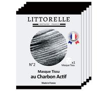 Lot De 5 Masques Visage Au Charbon Actif - Made In France - Purifie Et Détoxifie La Peau Réduit Les Points Noirs Peaux - Mixtes À