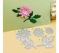 Lot de 5 matrices de découpe en forme de feuille de fleurs pour la fabrication de cartes, pochoirs de découpe pour bricolage, scrapbooking, album photo, matrices de découpe décoratives la fabrication