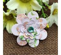 Lot de 5 matrices de découpe en métal de 12 x 12 cm avec cadre en forme de fleur pour fabrication de cartes, scrapbooking, album photo, loisirs créatifs, décoration de cartes