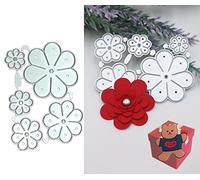 Lot de 5 Matrices de Découpe, Gabarits de Decoupe pour Scrapbooking, Fabrication de Cartes, Albums Photo, Gaufrage, Papier et Broche Mignonne (Fleur)