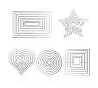 Lot de 5 matrices de gaufrage multi-couches en acier au carbone - Pochoirs de découpe de base pour la fabrication de cartes de vœux, d'albums photo et d'outils de bricolage