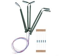 Lot de 5 mâts en treillis avec LED, fonctionne sur 3 V, compatible avec les résistances de série pour applications 12 V ou 16 V
