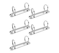 Lot de 5 mécanismes de classeur à 2 anneaux, clip en métal en forme de D, 2 anneaux de rechange pour papiers, manuels scolaires, documents, dossiers d'étudiant