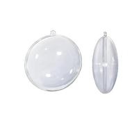 Lot de 5 Médaillons diamètre 9 cm, Boule Plate Plastique Transparent, Contenant Alimentaire sécable
