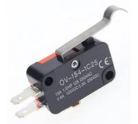 Lot de 5 micro-interrupteurs de fin de course momentanés SPDT à bouton-poussoir à action rapide, 15 A, 250 V, V-154-1C25