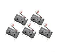 Lot de 5 microinterrupteurs à bouton auto-réinitialisables 3 broches 5 A 250 V Compact 20 x 10 x 6 mm pour ordinateur, périphérique, automobile, électronique, appareils ménagers, noir