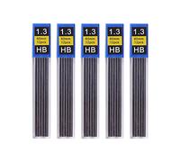 Lot de 5 mines de rechange automatiques pour porte-mines 0,3 mm, 0,5 mm, 0,7 mm, 0,9 mm, recharges de crayon HB pour accessoires de papeterie (1,3 mm)