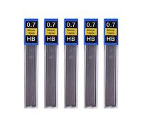 Lot de 5 mines de rechange pour porte-mines 0,3 mm, 0,5 mm, 0,7 mm, 0,9 mm, mine fine de rechange pour crayons de papeterie, art, croquis, HB (0,7 mm)