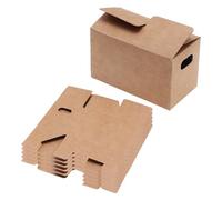 Lot de 5 mini boîtes de déménagement - 8 x 4,4 x 5 cm - Modèle de maison de poupée - Boîte en carton portable - Accessoires miniatures pour jeux, collection, déménagement (marron)