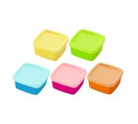 Lot de 5 mini boîtes de rangement pour ingrédients - Boîtes complémentaires - Boîtes de rangement avec couvercle - Bocaux à fermeture réutilisables (multicolores)