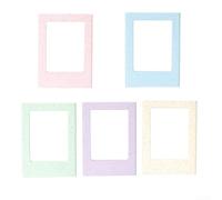 Lot de 5 mini cadres photo magnétiques avec motif paille creuse pour photos de 7,6 cm, aimants de réfrigérateur offrant une façon ludique d'afficher vos photos (violet)