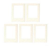 Lot de 5 mini cadres photo magnétiques avec paille creuse pour photos de 7,6 cm pour décorer le réfrigérateur et les surfaces métalliques (jaune)