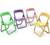 Lot de 5 mini chaises pliantes multicolores - Modèle maison de poupée - En plastique - Scène miniature - Accessoires pour micro paysage - Maison de poupée - Meubles - Mini chaise - Accessoires de