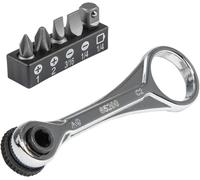 Lot De 5 Mini Clés À Cliquet 65200 Avec Cruciforme,Fente Et Adaptateur Pour D'Autres Tailles De Douilles,Pour Espaces Restreints