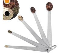 Lot de 5 mini cuillères à mesurer en acier inoxydable,Petites cuillères à mesurer pour la maison, la cuisine, la cuisson,Facile à lire, Smidgen 1/32 cuillère à café, Drop 1/64 cuillère à café