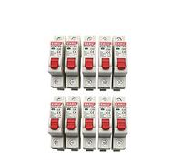 Lot de 5 mini-disjoncteurs monophasés AC DZ47-63 type C 230/400 V ~ 50 Hz/60 Hz 3 A, 6 A, 10 A, 16 A, 20 A, 25 A, 32 A, 40 A, A, 63 A, montage sur rail DIN 35 mm(1P 10A)