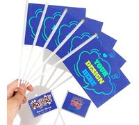 Lot de 5 mini drapeaux double face personnalisés de 12,7 x 20,3 cm avec logo texte photo pour décorations de fête, événements sportifs, vacances et promotions commerciales