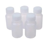 Lot de 5 mini flacons vides réutilisables en plastique pour alcool liquide Blanc 20 ml