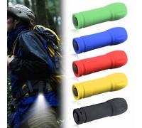 Lot de 5 mini lampes de poche LED colorées avec 9 LED et 15 piles, pour le camping et les urgences (jaune, rouge, vert, bleu, noir)