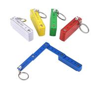 Lot de 5 mini mètres à maillons de 50 cm avec porte-clés, matériau en plastique, échelle précise, 10 ports, portable et réglable, convient pour les mesures quotidiennes et les mesures de travail (5
