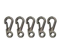 Lot de 5 mini mousquetons SF en alliage de zinc, petits mousquetons pour camping, voyage, randonnée - Gris