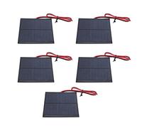 Lot de 5 Mini Panneaux solaires avec revêtement |5,5 V 160 mA Haute efficacité |Panneau Solaire pour éclairage de pelouse, chargeurs de téléphone et projets de Bricolage |Fil