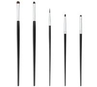 Lot de 5 mini pinceaux pour fard à paupières, pinceau pour eyeliner, fard à paupières, 5 tailles pour poudre, gel, crème, anti-cernes, eyeliners, estompeur, surligneur, noir