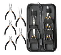Lot de 5 mini pinces, outil de longue durée, coupe-câble - long nez aiguille, long nez, pince coudée, coupe diagonale, ensemble de pinces de précision.