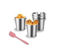 Lot de 5 mini seaux métalliques de 10,2 cm avec poignée pour bonbons, bougies votives, bibelots, petites plantes