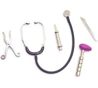 Lot de 5 mini stéthoscopes pour maison de poupée - Outils d'entretien - Kit de jardin miniature - Accessoires d'hôpital - Jouet pour la décoration de la maison - Poupée miniature - Accessoires de