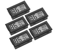 Lot de 5 Mini Thermomètres Hygromètres Numériques 2 en 1, Précis, pour Intérieur (-10 °C à +50 °C / 10-100% HR) Avec Piles, Compacts et Clair
