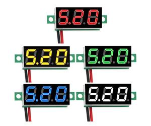 Lot de 5 mini voltmètres numériques de 0,28" - Plage de mesure CC 2,4 V-30 V - Testeur de tension à deux fils - Protection contre l'inversion de polarité et mesure précise de la pression (rouge, jaune