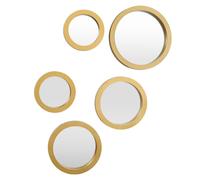 Lot de 5 Miroirs Muraux Rond "New York" 28cm Doré