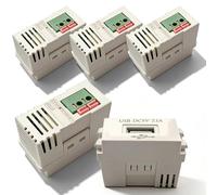 Lot de 5 Module Alimentation USB, Transformateur 220V vers 5V 2.1A, Modules d’Alimentation Encastrés USB pour Smartphones