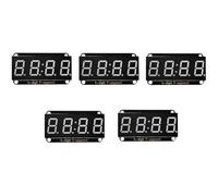 Lot de 5 modules d'affichage LED I2C à 4 chiffres et 7 segments, prend en charge les décimales et l'horloge, I2C, tube numérique, compatible avec Arduino ESP32 Raspberry Pi, compatible avec HT16K33