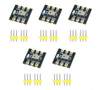 Lot de 5 modules de microphone omnidirectionnel INMP441 - Interface numérique I2S 24 bits - 61 dBA SNR 1,4 mA - Faible puissance - Haute sensibilité - 60 Hz - 15 kHz - Noir - Kit d'enregistrement à