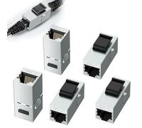 Lot de 5 modules Keystone Cat 7 - Connecteur Keystone Cat7 RJ45 - Connecteur Keystone haute vitesse - Module informatique Cat 7 blindé - Connecteur Ethernet RJ45 Keystone blindé plaqué - Montage sans