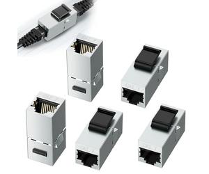 Lot de 5 modules Keystone Cat 7 - Connecteur Keystone Cat7 RJ45 - Connecteur Keystone haute vitesse - Module informatique Cat 7 blindé - Connecteur Ethernet RJ45 Keystone blindé plaqué - Montage sans