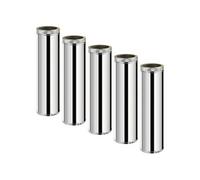 Lot de 5 MonMobilierDesign TDPI1000 Conduit double paroi isolé polycombustible longueur 100 cm Inox Ø100 Inox