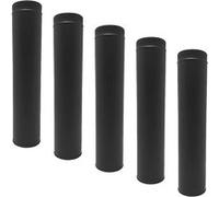 Lot de 5 MonMobilierDesign TDPI1000 Conduit double paroi isolé polycombustible longueur 100 cm Noir Ø175 Noir G