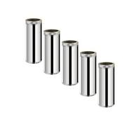 Lot de 5 MonMobilierDesign TDPI500 Conduit double paroi isolé polycombustible longueur 50 cm Inox Ø80