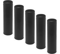 Lot de 5 MonMobilierDesign TDPI500 Conduit double paroi isolé polycombustible longueur 50 cm Noir Ø100 Noir