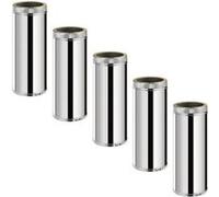 Lot de 5 MonMobilierDesign TDPS500 Conduit double paroi isolé pour poêle à bois longueur 50 cm Ø175 Inox G