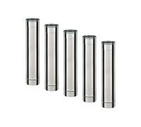 Lot de 5 MonMobilierDesign TI1000 Conduit simple paroi pour bois fioul longueur 100 cm Ø125 Inox G